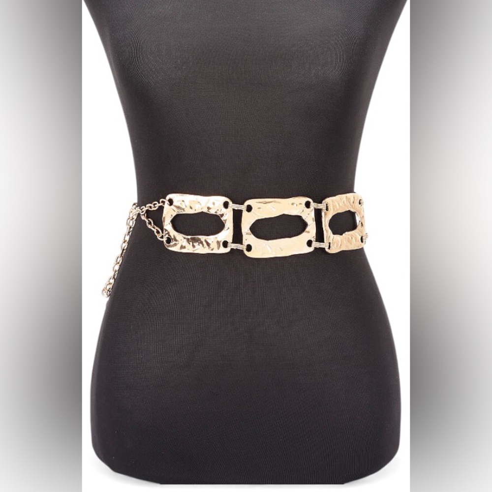 Gold or Silver Metal Chain Statement Belt